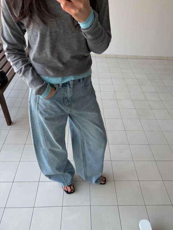 立體感哈倫牛仔褲 