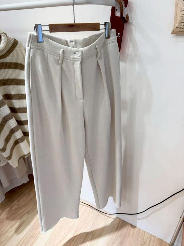 不修邊厚棉休閒褲 