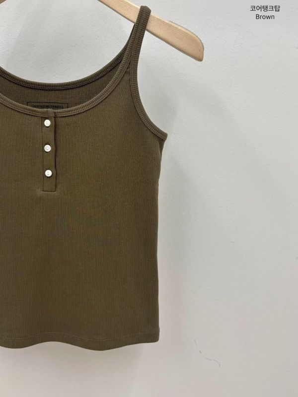 炫光釦細帶背心 