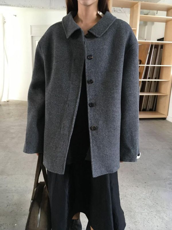 品牌設計前後領90%手工羊毛大衣 