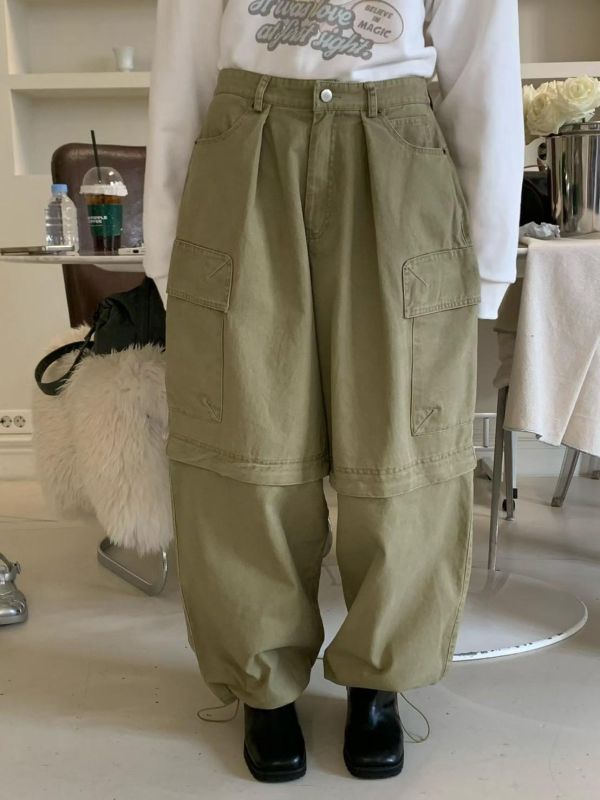 挺棉長短兩穿工裝褲 