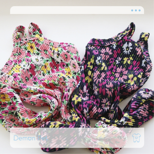 預購｜百摺花花度假連身褲 寵物服飾,寵物選品,韓國寵物服飾,狗衣服,貓衣服,韓國寵物品牌,寵物配件