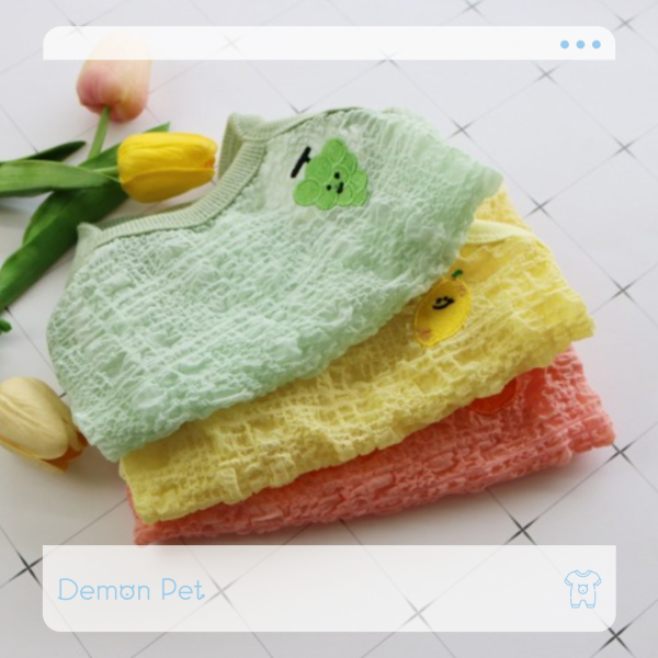 水果籃透涼泡泡棉小背心(2-3XL) 寵物服飾,寵物選品,韓國寵物服飾,狗衣服,貓衣服,韓國寵物品牌