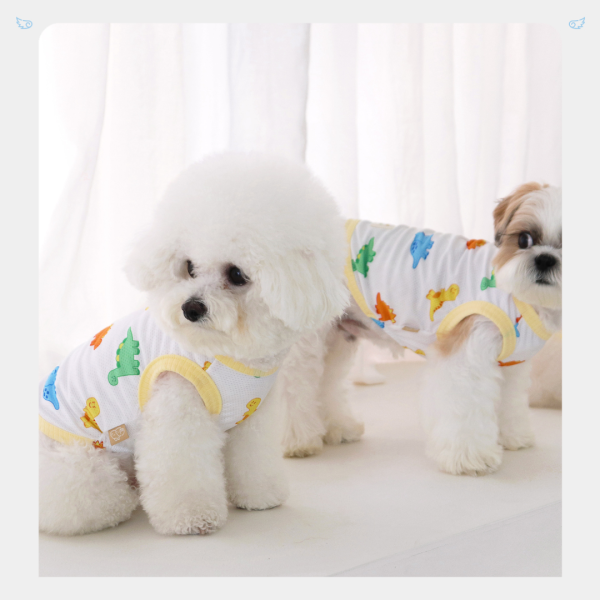 DRRR_恐龍涼感無袖上衣 寵物服飾,寵物選品,韓國寵物服飾,狗衣服,貓衣服,韓國寵物品牌,寵物配件,夏季涼感服飾