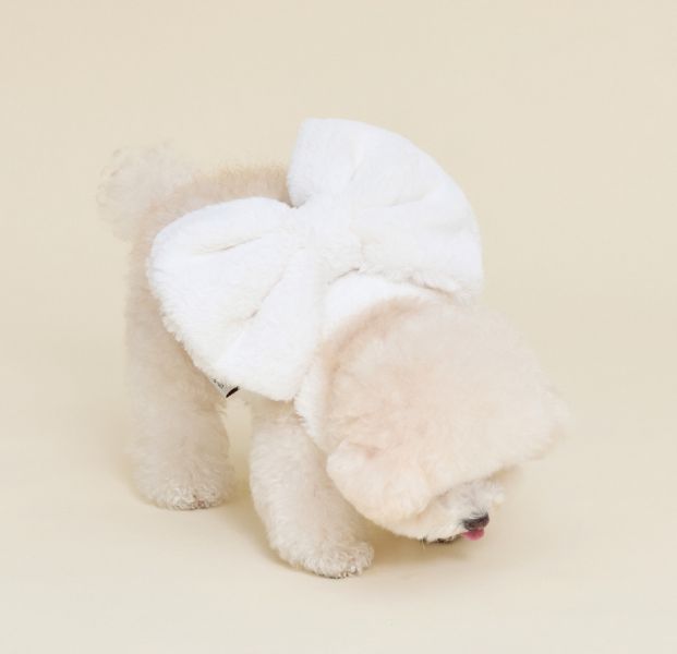 預購0115收單 | MLD 毛絨絨大蝴蝶結胸背衣 (粉/白/黑 3色，S-XL) 寵物服飾,寵物選品,韓國寵物服飾,狗衣服,貓衣服,韓國寵物品牌,寵物有機棉,韓國寵物選品,韓國寵物秋冬選品,狗四腳衣,寵物保暖,寵物保暖服飾,韓國寵物保暖服飾