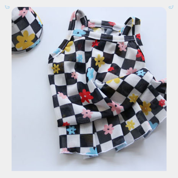 預購｜棋盤格花花連身裙 寵物服飾,寵物選品,韓國寵物服飾,狗衣服,貓衣服,韓國寵物品牌,寵物配件