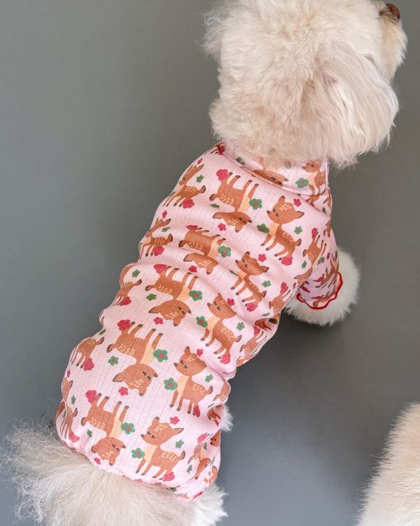 預購1028收單 | côte à côte 秋季梅花鹿木耳邊四腳衣(SM-2XL) 寵物服飾,寵物選品,韓國寵物服飾,狗衣服,貓衣服,韓國寵物品牌,韓國寵物選品,韓國寵物春夏選品,寵物背心,COTEACOTE,韓國寵物品牌服飾,韓國寵物秋冬選品,寵物四腳衣,寵物連身褲,韓國冬天寵物,寵物保暖