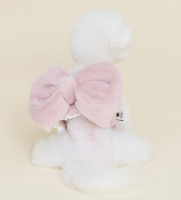 預購0115收單 | MLD 毛絨絨大蝴蝶結胸背衣 (粉/白/黑 3色，S-XL) 寵物服飾,寵物選品,韓國寵物服飾,狗衣服,貓衣服,韓國寵物品牌,寵物有機棉,韓國寵物選品,韓國寵物秋冬選品,狗四腳衣,寵物保暖,寵物保暖服飾,韓國寵物保暖服飾