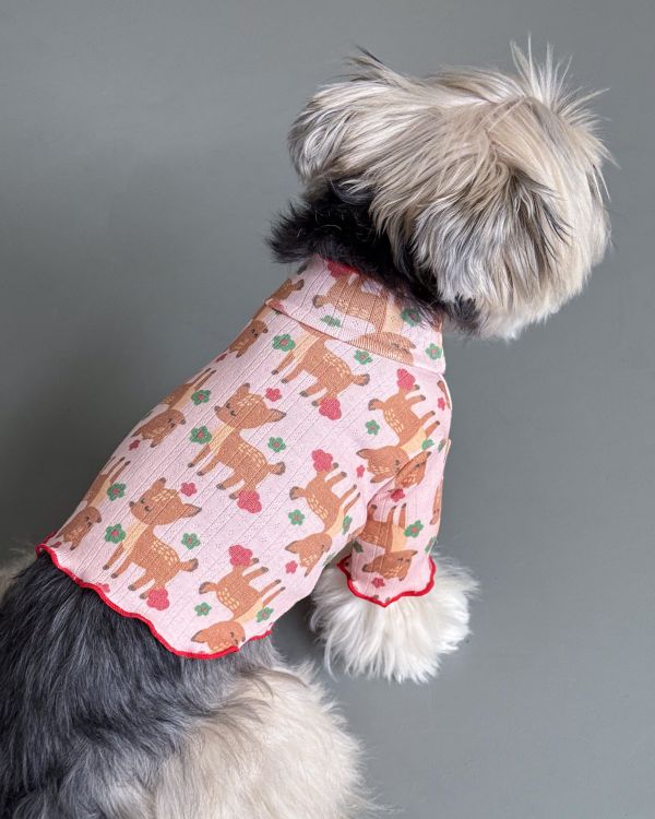 預購1028收單 | côte à côte 秋季梅花鹿木耳邊上衣(SM-3XL) 寵物服飾,寵物選品,韓國寵物服飾,狗衣服,貓衣服,韓國寵物品牌,韓國寵物選品,韓國寵物春夏選品,寵物背心,COTEACOTE,韓國寵物品牌服飾,韓國寵物秋冬選品,寵物四腳衣,寵物連身褲,韓國冬天寵物,寵物保暖