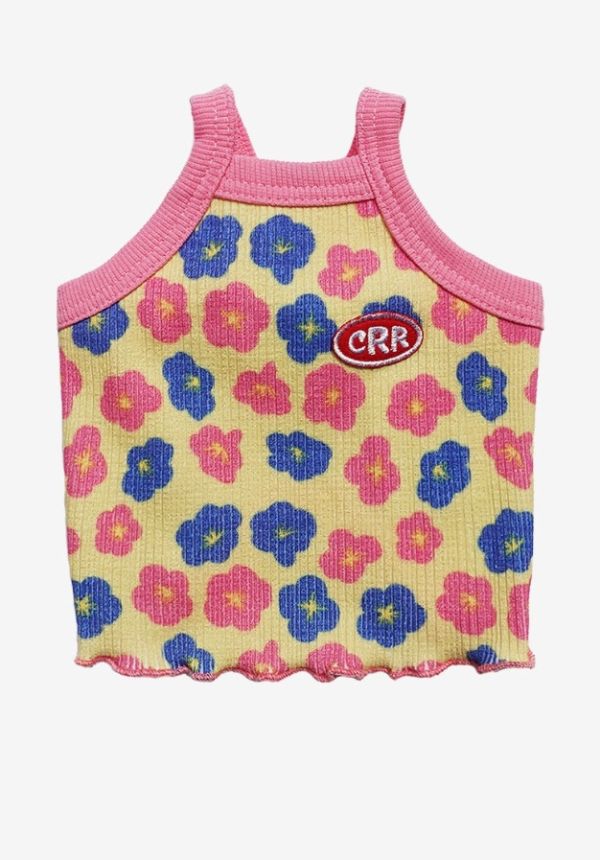 [ClusterRound] CRR粉紅花花針織背心 寵物服飾,寵物選品,韓國寵物服飾,狗衣服,貓衣服,韓國寵物品牌,寵物配件