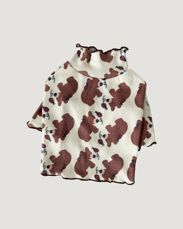 預購1028收單 | côte à côte 秋季小熊木耳邊上衣(SM-3XL) 寵物服飾,寵物選品,韓國寵物服飾,狗衣服,貓衣服,韓國寵物品牌,韓國寵物選品,韓國寵物春夏選品,寵物背心,COTEACOTE,韓國寵物品牌服飾,韓國寵物秋冬選品,寵物四腳衣,寵物連身褲,韓國冬天寵物,寵物保暖