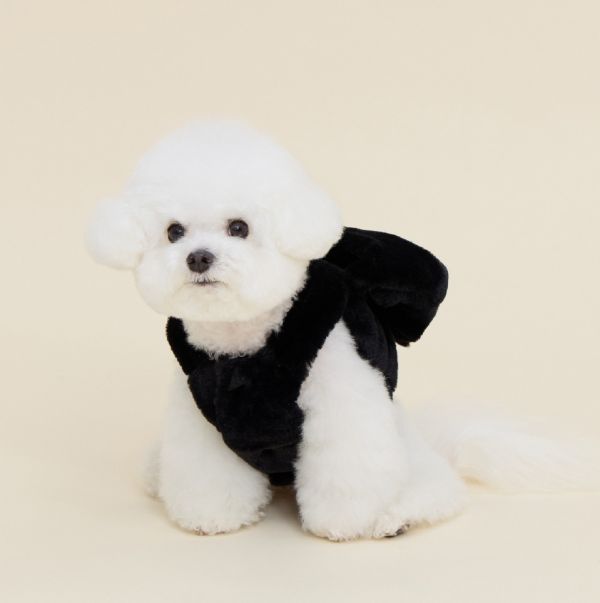 預購0115收單 | MLD 毛絨絨大蝴蝶結胸背衣 (粉/白/黑 3色，S-XL) 寵物服飾,寵物選品,韓國寵物服飾,狗衣服,貓衣服,韓國寵物品牌,寵物有機棉,韓國寵物選品,韓國寵物秋冬選品,狗四腳衣,寵物保暖,寵物保暖服飾,韓國寵物保暖服飾