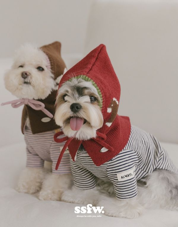 SSFW | 聖誕新年必備小紅帽斗篷領巾(S-L) 寵物服飾,寵物選品,韓國寵物服飾,狗衣服,貓衣服,韓國寵物品牌,寵物有機棉,韓國寵物選品,韓國寵物秋冬選品,寵物可愛上衣,寵物胸背衣,SSFW,BITEME,寵物保暖,寵物四腳衣