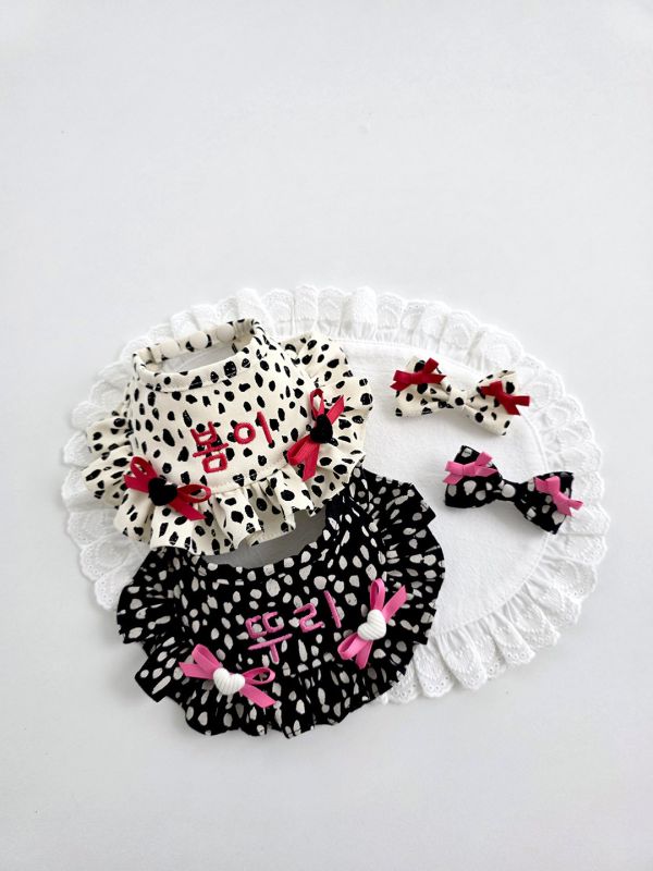 預購1012收單 | SOSO Delight 點點系列刺繡領巾 寵物服飾,寵物選品,韓國寵物服飾,狗衣服,貓衣服,韓國寵物品牌