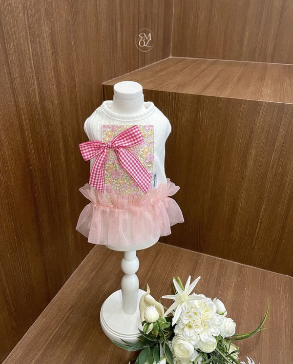 預購0819收單 | Smolbite 連身粉紗裙洋裝(可裝冰袋)(XS-XL) 寵物服飾,寵物選品,韓國寵物服飾,狗衣服,貓衣服,韓國寵物品牌,寵物有機棉,韓國寵物選品,韓國寵物春夏選品,寵物親子裝, 寵物可愛上衣,寵物洋裝,史奴比,韓國史奴比,SMOLBITE