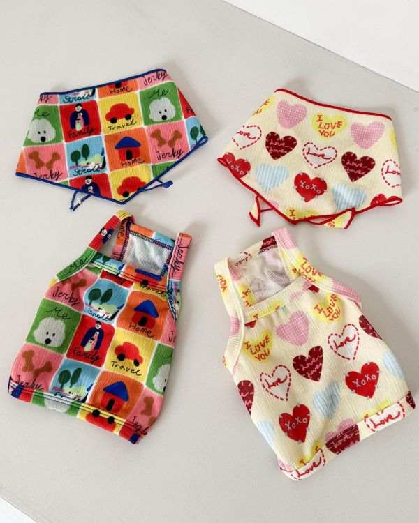 預購0410收單 | côte à côte 花布拼接背心(2色，SM-3XL) 寵物服飾,寵物選品,韓國寵物服飾,狗衣服,貓衣服,韓國寵物品牌,韓國寵物選品,韓國寵物春夏選品,寵物背心,COTEACOTE,韓國寵物品牌服飾,韓國寵物秋冬選品,寵物四腳衣,寵物連身褲,韓國冬天寵物,寵物保暖