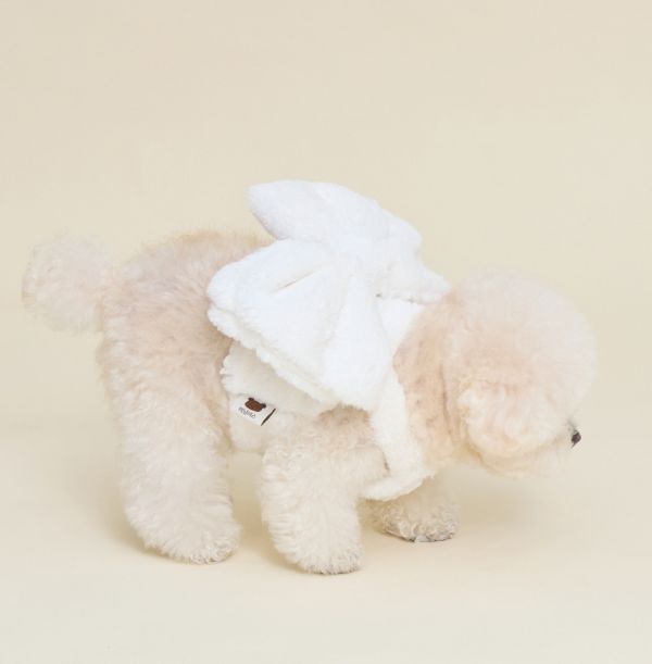 預購0115收單 | MLD 毛絨絨大蝴蝶結胸背衣 (粉/白/黑 3色，S-XL) 寵物服飾,寵物選品,韓國寵物服飾,狗衣服,貓衣服,韓國寵物品牌,寵物有機棉,韓國寵物選品,韓國寵物秋冬選品,狗四腳衣,寵物保暖,寵物保暖服飾,韓國寵物保暖服飾