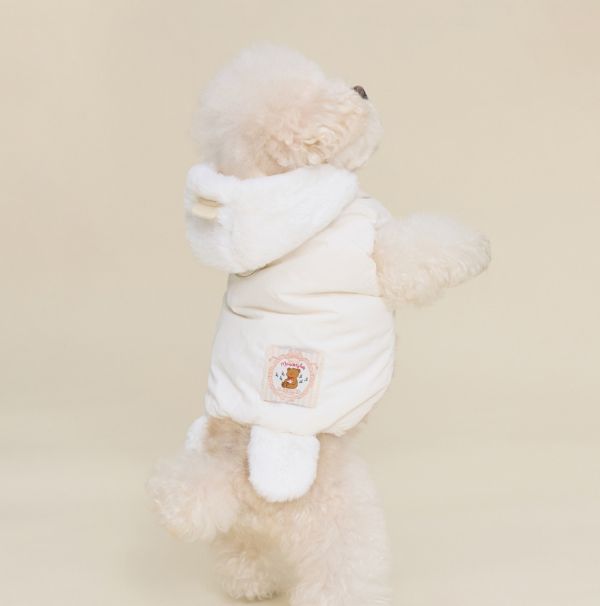 預購0115收單 | MLD 小鴨連帽背心保暖外套(附牽繩的扣環) (2色，S-2XL) 寵物服飾,寵物選品,韓國寵物服飾,狗衣服,貓衣服,韓國寵物品牌,寵物有機棉,韓國寵物選品,韓國寵物秋冬選品,狗四腳衣,寵物保暖,寵物保暖服飾,韓國寵物保暖服飾