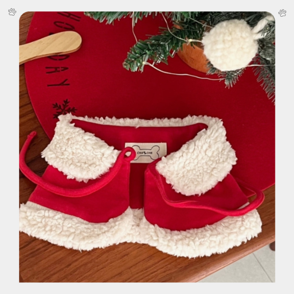 聖誕老公公款領巾與帽子(S) 寵物服飾,寵物選品,韓國寵物服飾,狗衣服,貓衣服,韓國寵物品牌,寵物有機棉,韓國寵物選品, 韓國寵物秋冬選品, 寵物聖誕領巾,聖誕節,聖誕派對,寵物聖誕,寵物聖誕衣