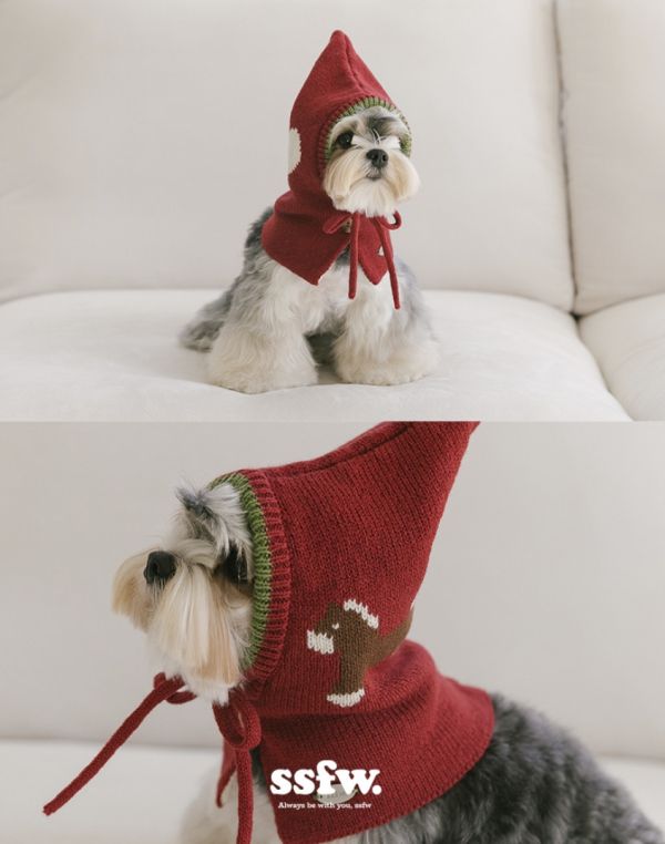 SSFW | 聖誕新年必備小紅帽斗篷領巾(S-L) 寵物服飾,寵物選品,韓國寵物服飾,狗衣服,貓衣服,韓國寵物品牌,寵物有機棉,韓國寵物選品,韓國寵物秋冬選品,寵物可愛上衣,寵物胸背衣,SSFW,BITEME,寵物保暖,寵物四腳衣
