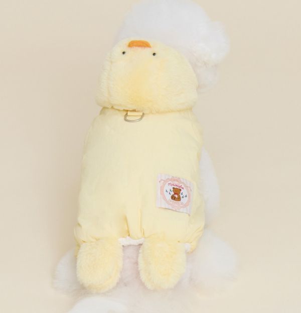 預購0115收單 | MLD 小鴨連帽背心保暖外套(附牽繩的扣環) (2色，S-2XL) 寵物服飾,寵物選品,韓國寵物服飾,狗衣服,貓衣服,韓國寵物品牌,寵物有機棉,韓國寵物選品,韓國寵物秋冬選品,狗四腳衣,寵物保暖,寵物保暖服飾,韓國寵物保暖服飾