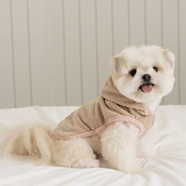 SSFW |  坑條連帽小動物斗篷 (2色S-2XL) 寵物服飾,寵物選品,韓國寵物服飾,狗衣服,貓衣服,韓國寵物品牌,寵物有機棉,韓國寵物選品,韓國寵物春夏選品,寵物可愛上衣,寵物秋冬,SSFW,BITEME