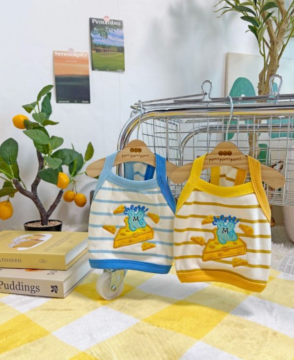 預購0419收單 | POMPOMPOM 起司米奇吊嘎(S-3XL) 寵物服飾,寵物選品,韓國寵物服飾,狗衣服,貓衣服,韓國寵物品牌,寵物有機棉,韓國寵物選品,韓國寵物春夏選品,寵物領巾