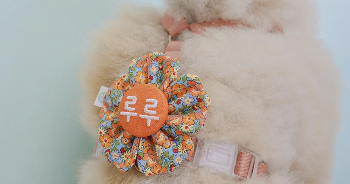 預購0621收單 |  Epeels碎花款胸背裝飾(下單請備註刺繡內容) 寵物服飾,寵物選品,韓國寵物服飾,狗衣服,貓衣服,韓國寵物品牌,韓國寵物選品,韓國寵物春夏選品,寵物名牌,寵物客製商品,EPEELS,胸背裝飾