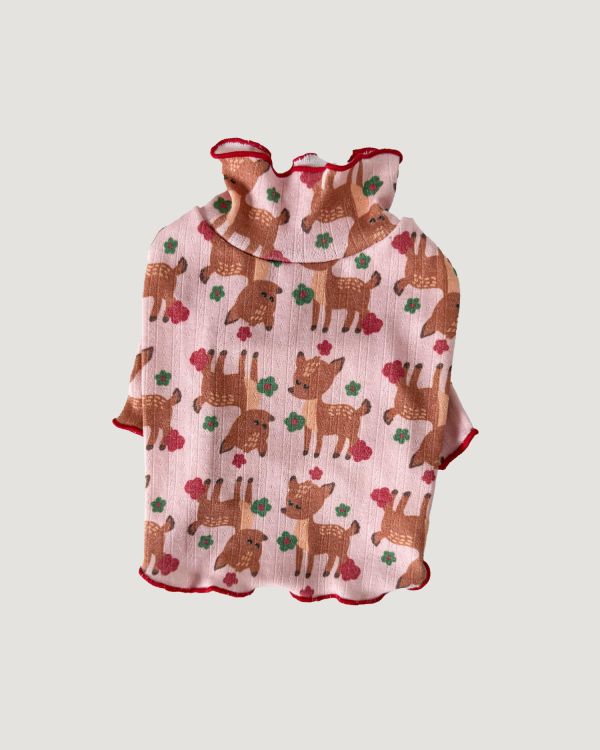 預購1028收單 | côte à côte 秋季梅花鹿木耳邊上衣(SM-3XL) 寵物服飾,寵物選品,韓國寵物服飾,狗衣服,貓衣服,韓國寵物品牌,韓國寵物選品,韓國寵物春夏選品,寵物背心,COTEACOTE,韓國寵物品牌服飾,韓國寵物秋冬選品,寵物四腳衣,寵物連身褲,韓國冬天寵物,寵物保暖