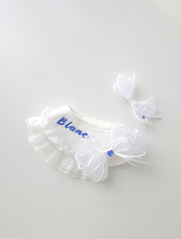預購0819收單 | SOSO Delight 純白蕾絲刺繡領巾(S-L2，夏末下單就送小髮夾) 寵物服飾,寵物選品,韓國寵物服飾,狗衣服,貓衣服,韓國寵物品牌
