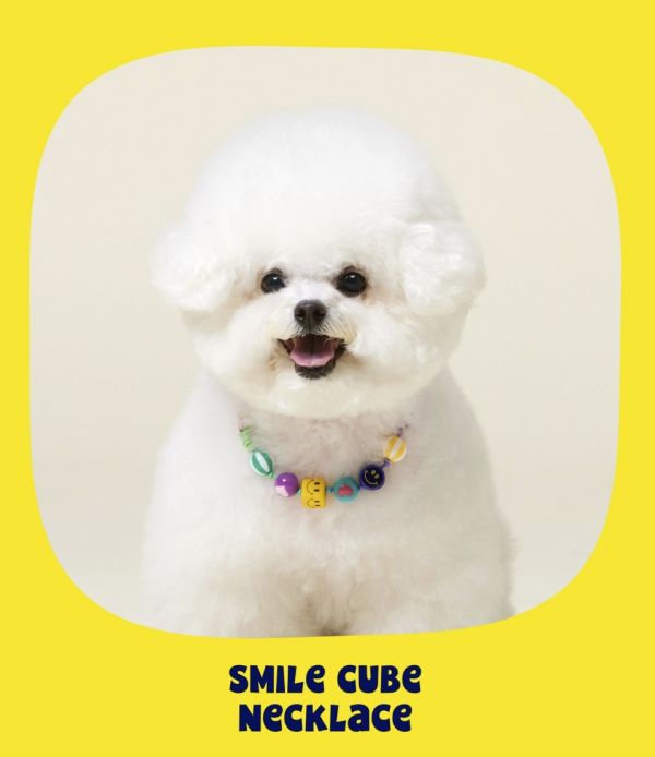 4DOGS | 微笑方塊可調式項鍊(S-L) 寵物服飾,寵物選品,韓國寵物服飾,狗衣服,貓衣服,韓國寵物品牌,寵物項鍊,4DOGS