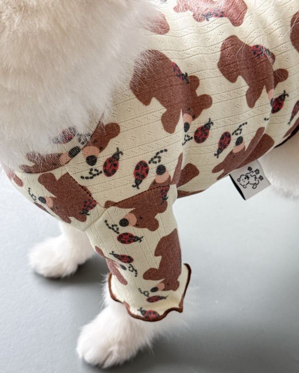 預購1028收單 | côte à côte 秋季小熊木耳邊上衣(SM-3XL) 寵物服飾,寵物選品,韓國寵物服飾,狗衣服,貓衣服,韓國寵物品牌,韓國寵物選品,韓國寵物春夏選品,寵物背心,COTEACOTE,韓國寵物品牌服飾,韓國寵物秋冬選品,寵物四腳衣,寵物連身褲,韓國冬天寵物,寵物保暖