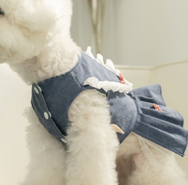 預購0614收單 | Choidog 學院風附胸背扣環洋裝(S-XL) 寵物服飾,寵物選品,韓國寵物服飾,狗衣服,貓衣服,韓國寵物品牌,寵物有機棉,韓國寵物選品,韓國寵物春夏選品,寵物可愛上衣,寵物涼感,防蟲涼感抗菌,寵物胸背衣