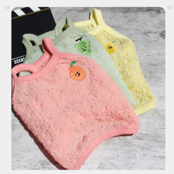 水果籃透涼泡泡棉小背心(2-3XL) 寵物服飾,寵物選品,韓國寵物服飾,狗衣服,貓衣服,韓國寵物品牌