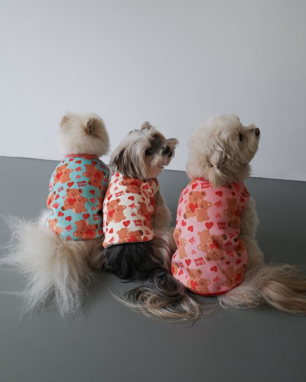 預購1028收單 | côte à côte 秋季愛心熊熊無袖背心(3色，SM-3XL) 寵物服飾,寵物選品,韓國寵物服飾,狗衣服,貓衣服,韓國寵物品牌,韓國寵物選品,韓國寵物春夏選品,寵物背心,COTEACOTE,韓國寵物品牌服飾,韓國寵物秋冬選品,寵物四腳衣,寵物連身褲,韓國冬天寵物,寵物保暖