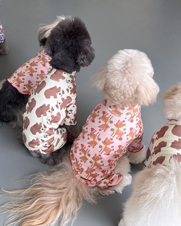 預購1028收單 | côte à côte 秋季梅花鹿木耳邊四腳衣(SM-2XL) 寵物服飾,寵物選品,韓國寵物服飾,狗衣服,貓衣服,韓國寵物品牌,韓國寵物選品,韓國寵物春夏選品,寵物背心,COTEACOTE,韓國寵物品牌服飾,韓國寵物秋冬選品,寵物四腳衣,寵物連身褲,韓國冬天寵物,寵物保暖