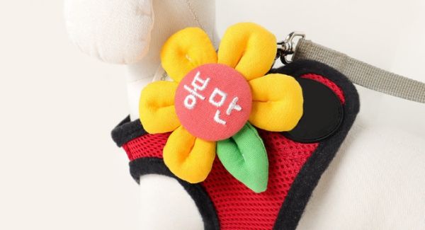 預購 |  Epeels 基本款純色花胸背裝飾(下單請備註刺繡內容) 寵物服飾,寵物選品,韓國寵物服飾,狗衣服,貓衣服,韓國寵物品牌,韓國寵物選品,韓國寵物春夏選品,寵物名牌,寵物客製商品