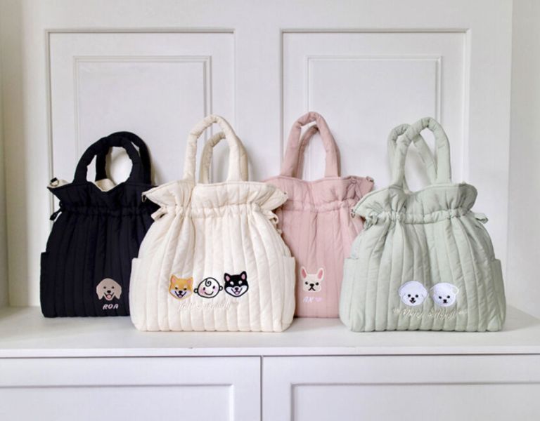(預購結束) MoodOnPet 刺繡束口水桶包 