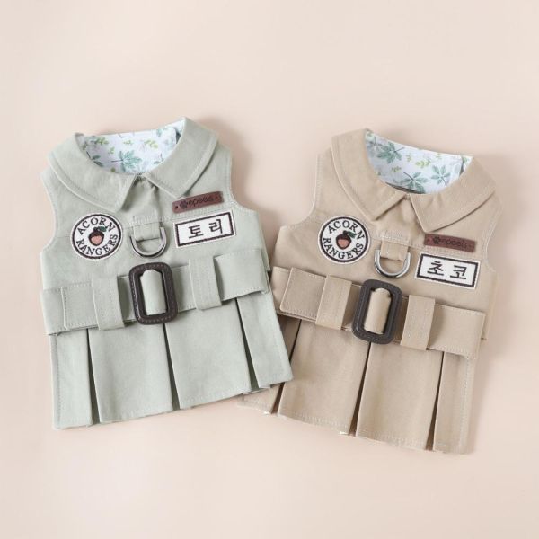 預購 |  Epeels 橡實遠征隊姓名胸背裙(S-XL下單請備註刺繡內容) 寵物服飾,寵物選品,韓國寵物服飾,狗衣服,貓衣服,韓國寵物品牌,韓國寵物選品,韓國寵物春夏選品,寵物名牌,寵物客製商品,EPEELS,胸背裝飾