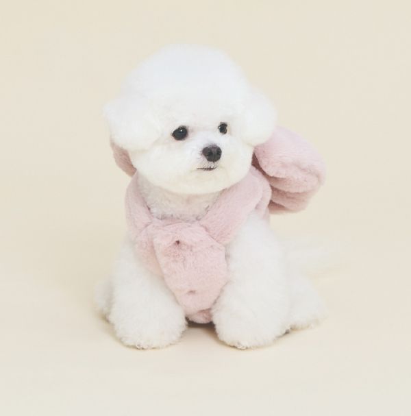 預購0115收單 | MLD 毛絨絨大蝴蝶結胸背衣 (粉/白/黑 3色，S-XL) 寵物服飾,寵物選品,韓國寵物服飾,狗衣服,貓衣服,韓國寵物品牌,寵物有機棉,韓國寵物選品,韓國寵物秋冬選品,狗四腳衣,寵物保暖,寵物保暖服飾,韓國寵物保暖服飾