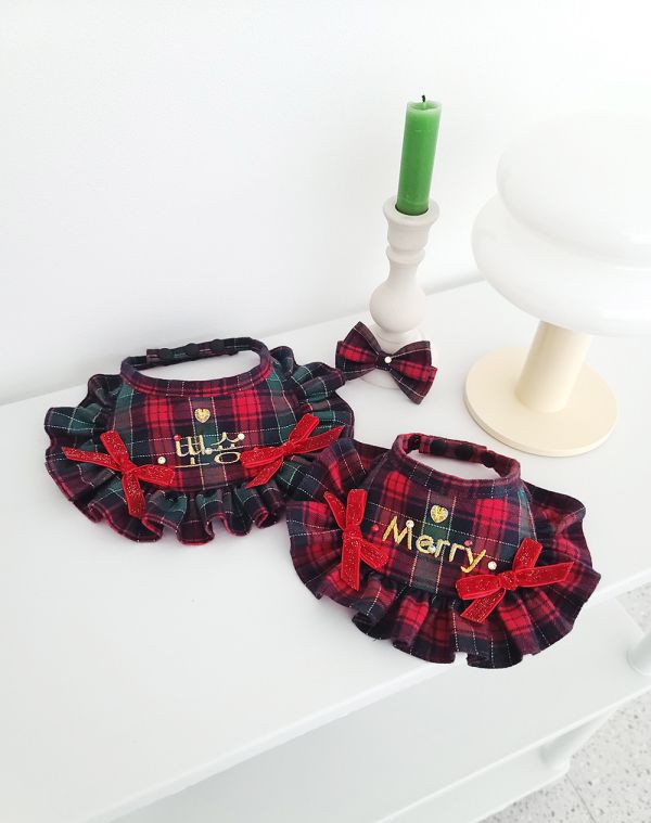 預購0819收單 | SOSO Delight 愛爾蘭風格紋刺繡領巾 寵物服飾,寵物選品,韓國寵物服飾,狗衣服,貓衣服,韓國寵物品牌