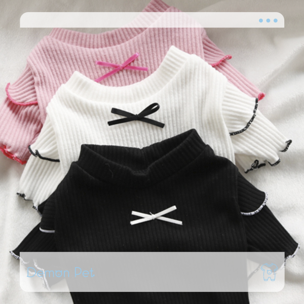 預購｜法式滾邊蝴蝶結短T 寵物服飾,寵物選品,韓國寵物服飾,狗衣服,貓衣服,韓國寵物品牌,寵物配件
