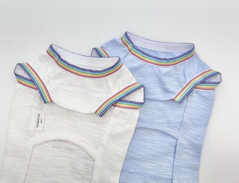 預購0410收單 | BEST彩虹邊小狗上衣(二色 XS-2XL) 寵物服飾,寵物選品,韓國寵物服飾,狗衣服,貓衣服,韓國寵物品牌,寵物有機棉,韓國寵物選品,韓國寵物春夏選品,寵物風衣,寵物防水衣,DRRR,寵物針織背心