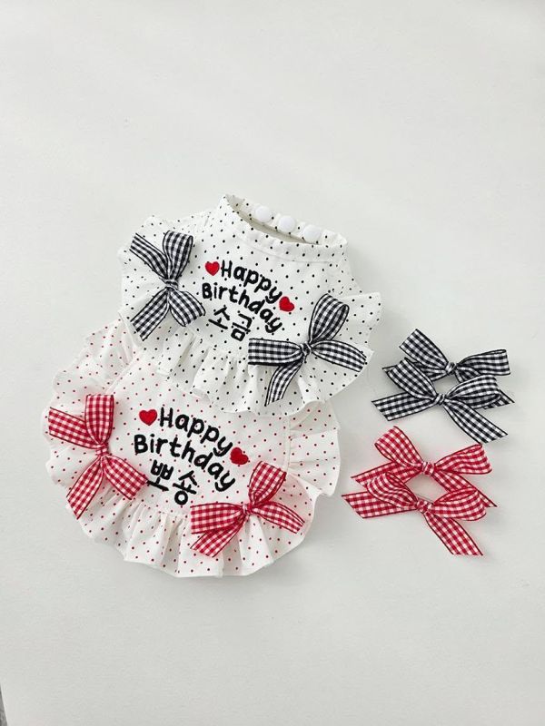 預購0305收單 | SOSO Delight 春季點點生日款刺繡手工領巾 寵物服飾,寵物選品,韓國寵物服飾,狗衣服,貓衣服,韓國寵物品牌