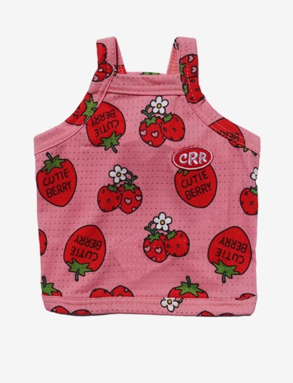 [ClusterRound] CRR草莓滿版涼感吊嘎 寵物服飾,寵物選品,韓國寵物服飾,狗衣服,貓衣服,韓國寵物品牌,寵物配件