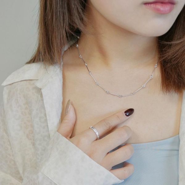 極細！骨頭串接 純銀項鍊 韓系純銀項鍊,S925鎖骨鍊推薦,女生百搭項鍊,韓系氣質鎖骨鍊,抗敏項鍊推薦,日常穿搭項鍊