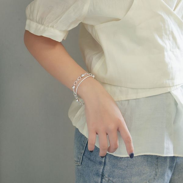 超閃亮！極細錫箔紙 純銀實心手鐲 