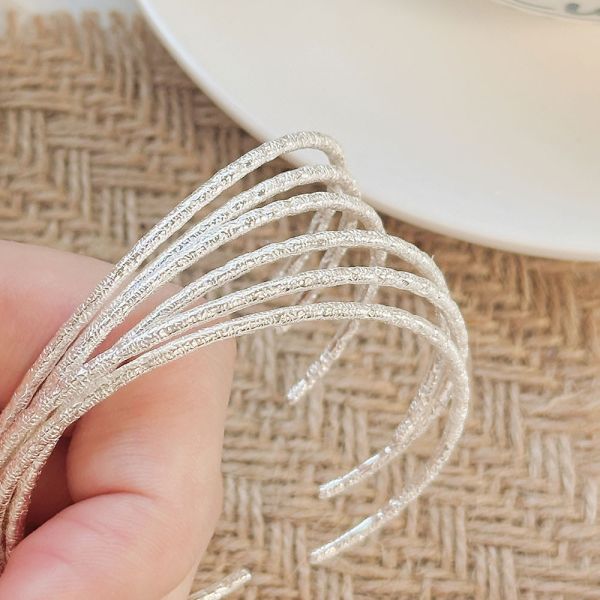 超閃亮！極細錫箔紙 純銀實心手鐲 