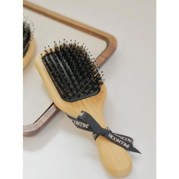 撫平毛躁!! 天然豬鬃毛氣墊梳 