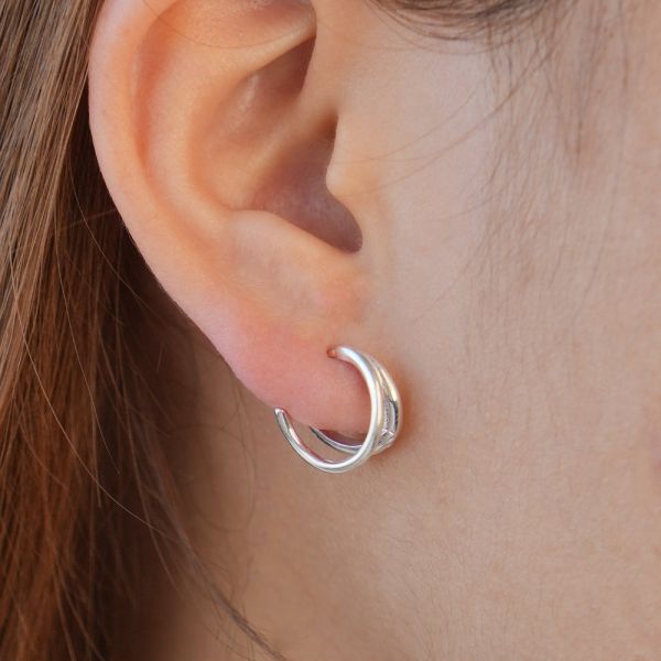率性線條 純銀易扣耳環 韓系純銀耳環,S925抗敏耳釘,女生氣質耳環推薦,小巧純銀耳環,抗敏耳環不過敏,百搭日常耳環,簡約韓系耳飾